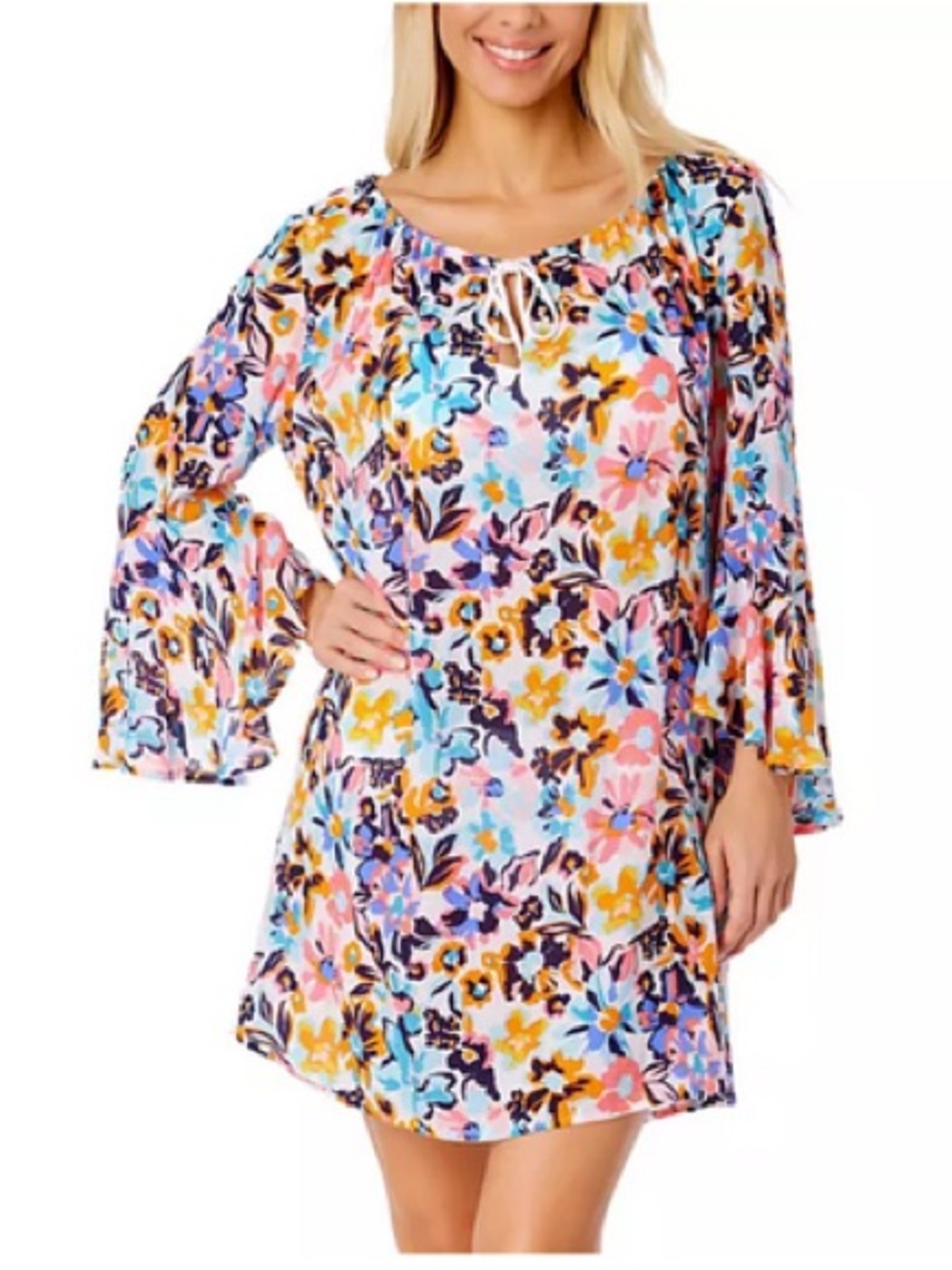 Anne Cole Floral Swim Coverup in Pink, Blue, Yellow NWT S